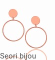 Kolczyki dwa koła rose gold