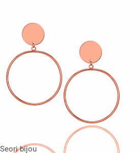 Pozłacane srebrne kolczyki koła rose gold