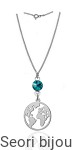 Srebrny naszyjnik Kula Ziemska z Swarovski Elements Rivoli