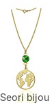 Pozłacany srebrny naszyjnik Kula Ziemska z Swarovski Elements 