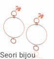 Pozłacane kolczyki trzy kółka rose gold