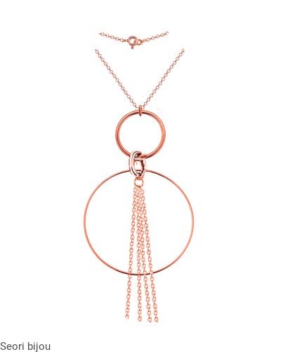 pozłacany naszyjnik dwa koła z chwostem rose gold