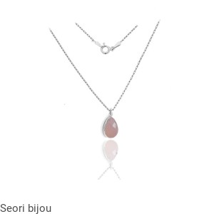 Srebrny naszyjnik z naturalnym chalcedonem