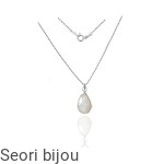 Rodowany naszyjnik z naturalnym kamieniem księżycowym 