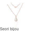 Pozłacany naszyjnik kamień księżycowy kropla rose gold
