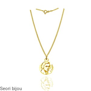 Pozłacany naszyjnik moneta z Fryderykiem Chopinem 