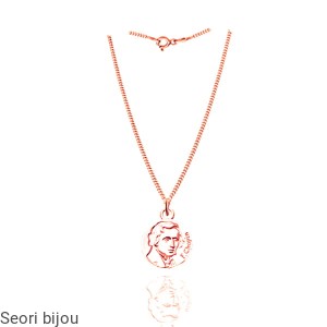 Pozłacany naszyjnik moneta z Fryderykiem Chopinem rose gold