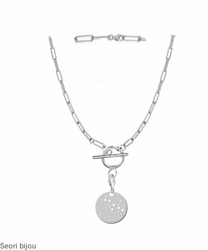 Naszyjnik spinacz z konstelacją i zapięciem toogle