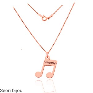 Pozłacany naszyjnik Nutki z grawerem rose gold