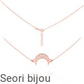 Naszyjnik księżyc ażurowy poziomy pozłacany rose gold