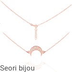Pozłacany naszyjnik księżyc ażurowy rose gold