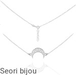 Rodowany naszyjnik księżyc ażurowy 