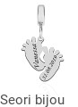 Srebrny charms beads stópki rodowany