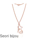 Pozłacany srebrny naszyjnik kotek rose gold