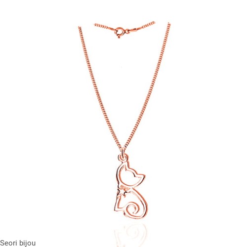 Naszyjnik kotek pozłacany rose gold