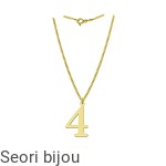 Pozłacany srebrny naszyjnik z cyferką 4 -numerologia 