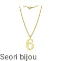 Naszyjnik z cyferką 6 pozłacany