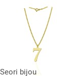 Pozłacany srebrny naszyjnik z cyferką 7 -numerologia