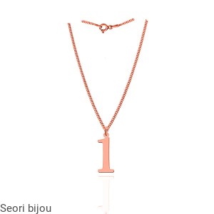 Pozłacany srebrny naszyjnik z cyferką 1-numerologia rose gold