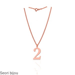 Pozłacany srebrny naszyjnik z cyferką 2 -numerologia rose gold