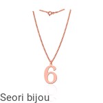 Pozłacany srebrny naszyjnik z cyferką 6 -numerologia rose gold