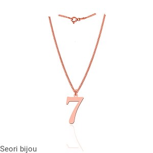 Pozłacany srebrny naszyjnik z cyferką 7 -numerologia rose gold