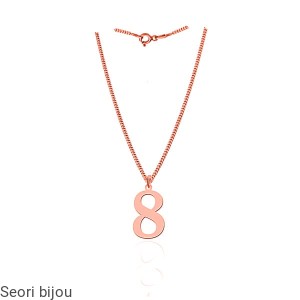 Pozłacany srebrny naszyjnik z cyferką 8 -numerologia rose gold 
