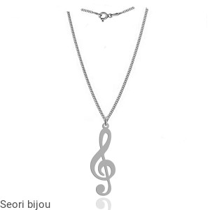 Rodowany naszyjnik KLUCZ WIOLINOWY