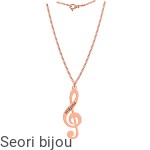 Pozłacany naszyjnik KLUCZ WIOLINOWY z grawerem rose gold