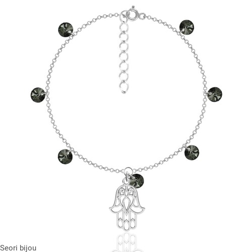 Bransoletka mystery z hamsą i Swarovski Elements