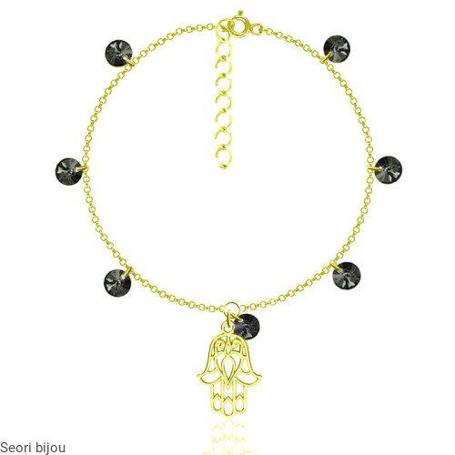 Bransoletka mystery z hamsą i Swarovski Elements