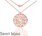 Pozłacany naszyjnik z ażurową rozetką rose gold