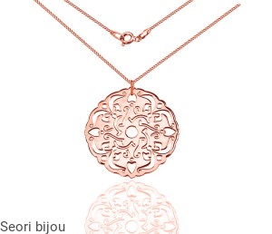Pozłacany naszyjnik z ażurową rozetką rose gold