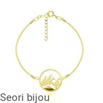 Pozłacana srebrna bransoletka z motywem gór