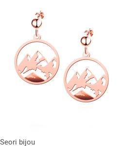 Pozłacane srebrne kolczyki Góry rose gold