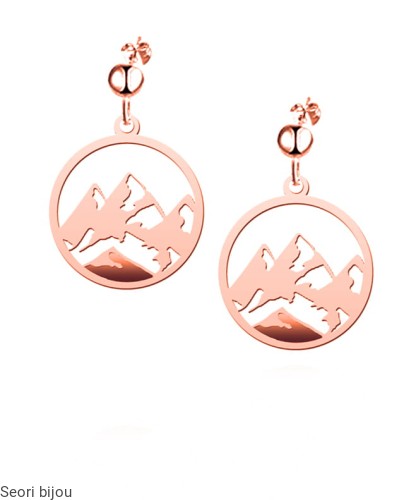 Kolczyki Góry pozłacane różowe złoto