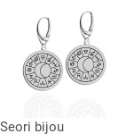 Srebrne kolczyki z medaionem Znaki zodiaku na biglu