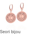 Kolczyki medalion ze znakami zodiaku różowe złocenie