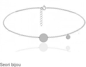 Rodowany srebrny naszyjnik choker kółeczka