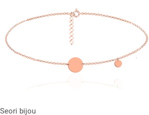 Pozłacany srebrny naszyjnik choker kółeczka rose gold