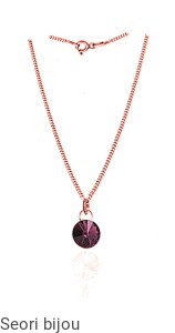 Pozłacany naszyjnik z zawieszką Rivoli Swarovski Elements rose gold