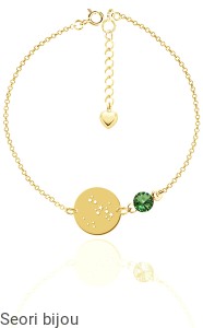 Pozłacana bransoletka ZNAK ZODIAKU z kryształem Swarovski Elements
