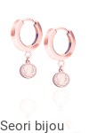 Pozłacane kolczyki z antyczną monetą na biglu rose gold