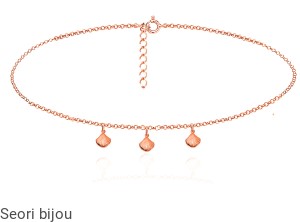 Naszyjnik choker z 3 muszelkami rose gold