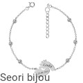 Bransoletka stópki z diamentowanymi kulkami