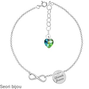 Srebrna bransoletka kółko z grawerem z Swarovski Elements