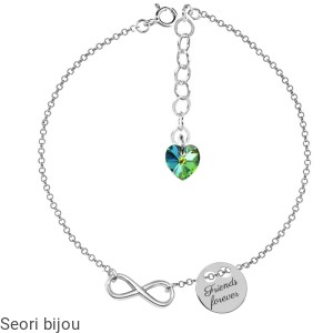 Rodowana bransoletka kółko z grawerem z Swarovski Elements 