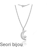 Srebrny naszyjnik Galaxy ksieżyc z gwiazdką