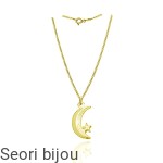 Pozłacany naszyjnik Galaxy ksieżyc z gwiazdką