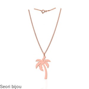 Pozłacany srebrny naszyjnik Palma rose gold